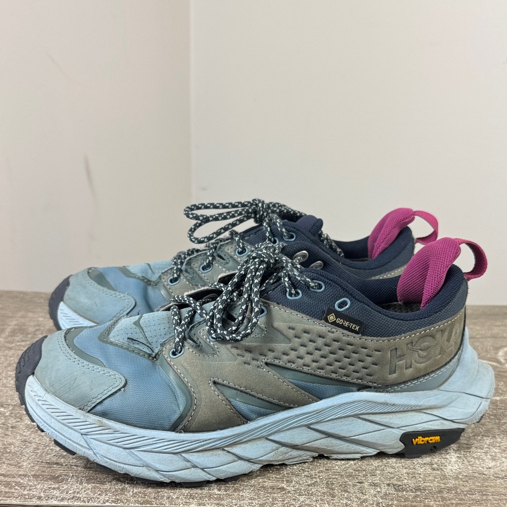 Hoka anacapa gortex hiking trail outdoor running walk shoe blue purple size 6.5